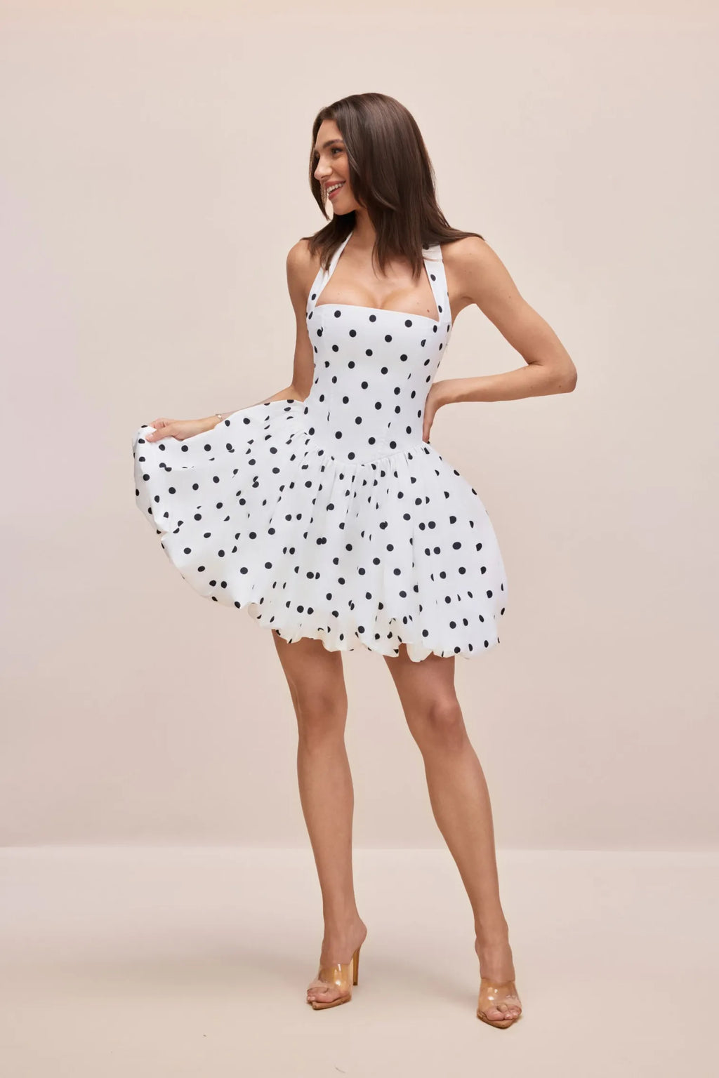 ALESSIE POLKA DOT MINI DRESS