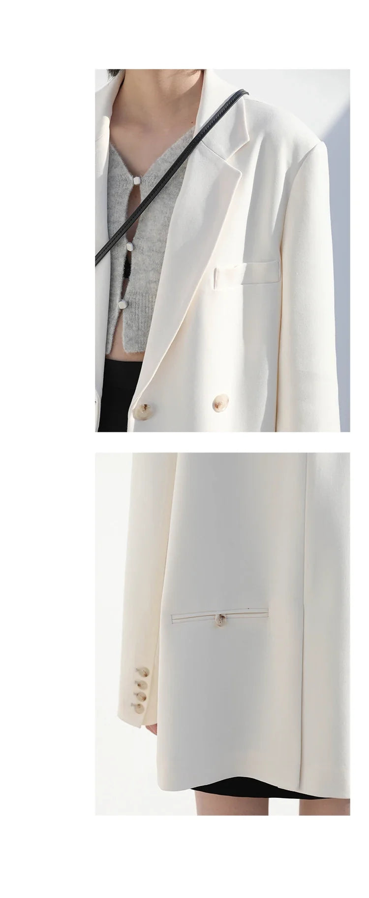 CHIC VEN 2021 Fashion Women's Blazer Office Lady Long Sleeve Double-breasted Mid-length Casual Coat Ladies Outerwear Stylish Top