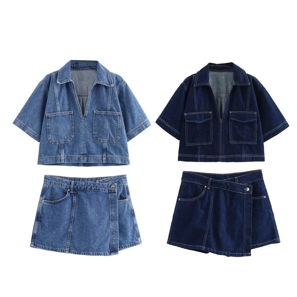 NARA DENIM TWO PIECE SET