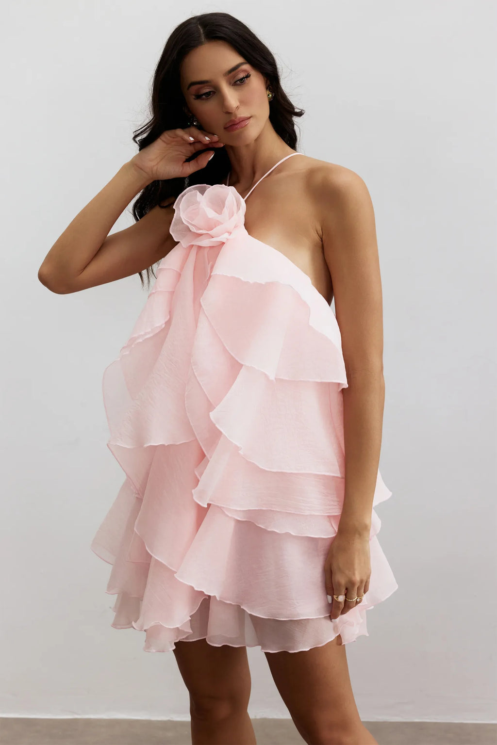 CARMELA RUFFLE MINI DRESS