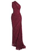 RHEA ONE SHOULDER LACE MAXI DRESS