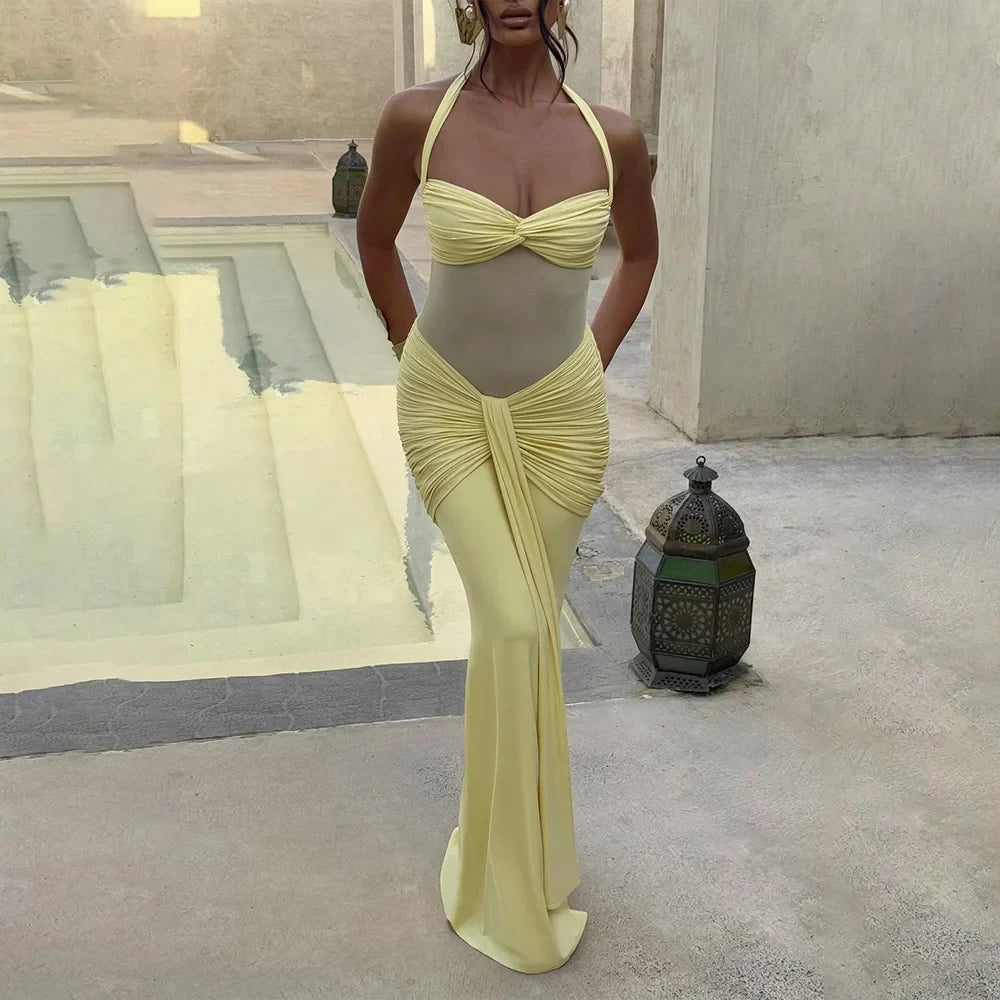 RUCHED MAXI DRESS