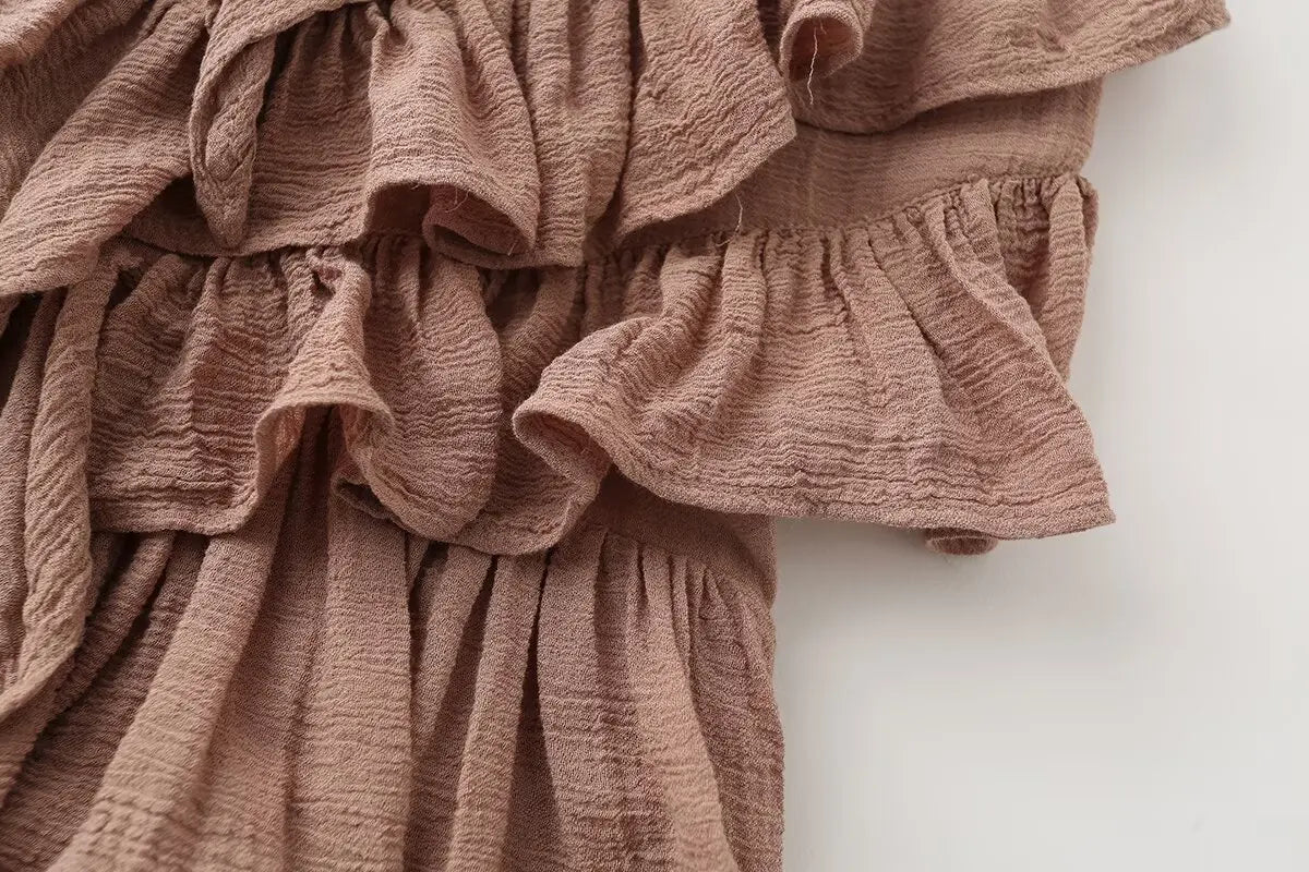 ZONARI RUFFLE MINI DRESS