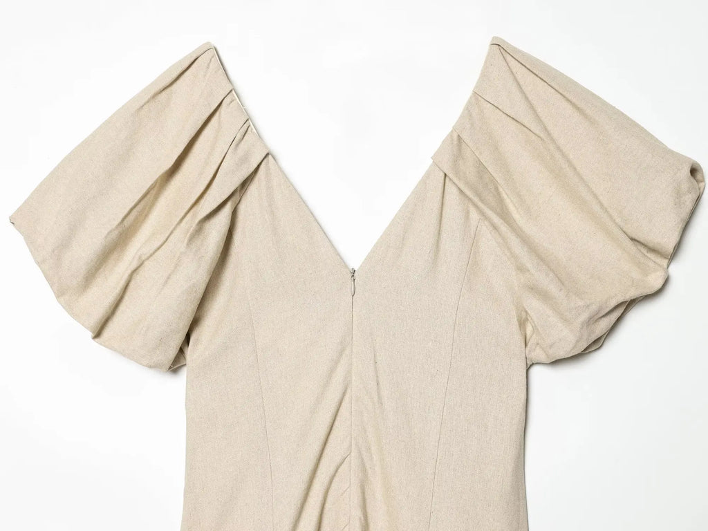 MIRELA PUFF SLEEVE MIDI DRESS
