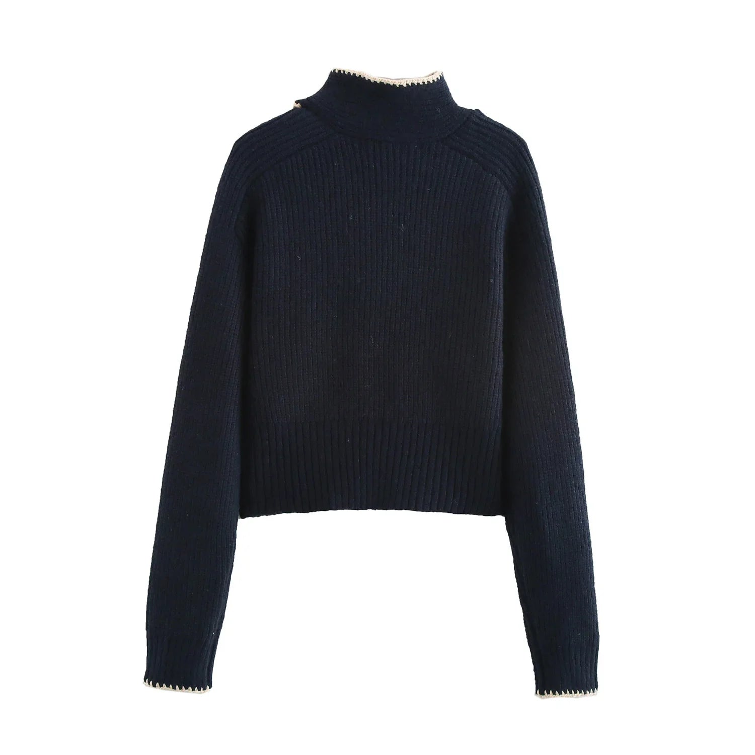 YENKYE High Neck With Bow Knit Pullover Women Long Sleeve Spring 2026 Elegant Sweater Chic Lady Tops