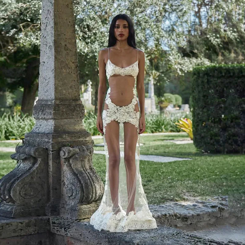 MARLIS LACE MESH DRESS
