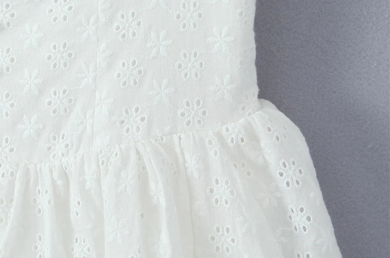 2024 Women Summer Vintage Solid Button Mini Dress Fashion V-Neck Sleeveless Backless Female Party Casual Chic Dresses Vestidos
