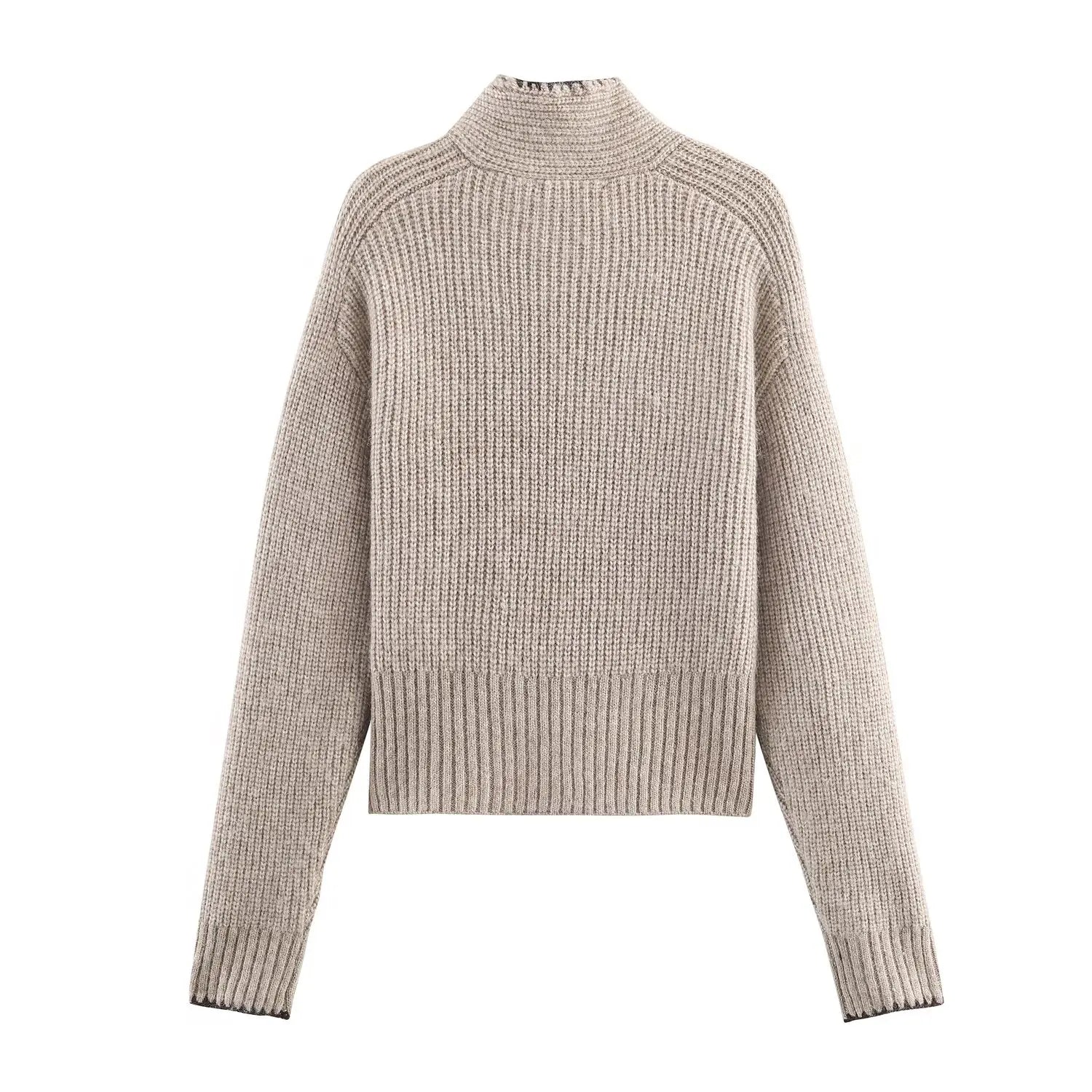 YENKYE High Neck With Bow Knit Pullover Women Long Sleeve Spring 2026 Elegant Sweater Chic Lady Tops