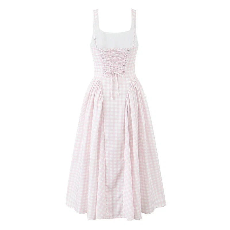PAMELA PLAID MIDI DRESS