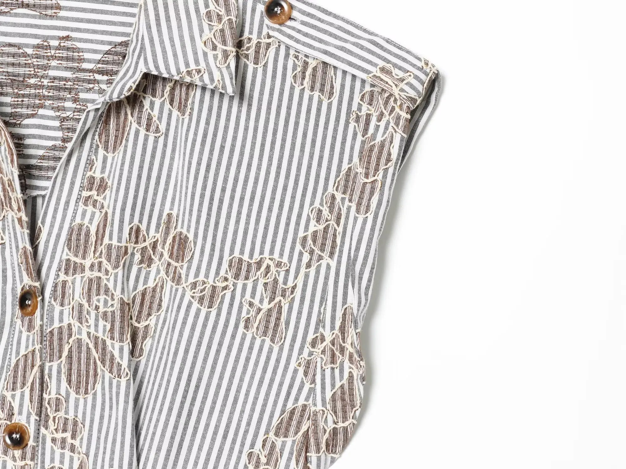 YENKYE 2026 Women Embroidery Striped Short Dress Sleeveless Front Button With Belt Shirt Dresses Office Casual Summer Vestidos