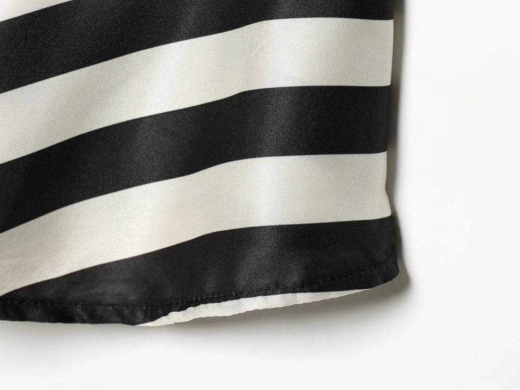 VENI STRIPED ONE SHOULDER BLOUSE