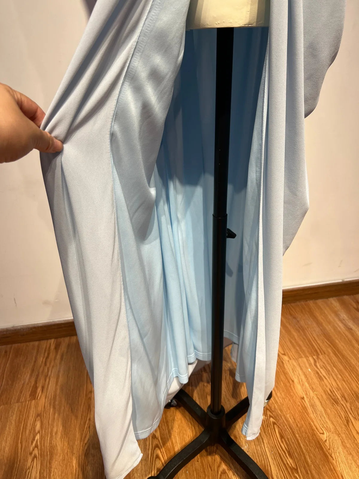 VC Elegant Blue Strapless Pleated Ruched Maxi Dress for Women Sexy High Split Bodycon Evening Gown Party Cocktail Dress vestidos