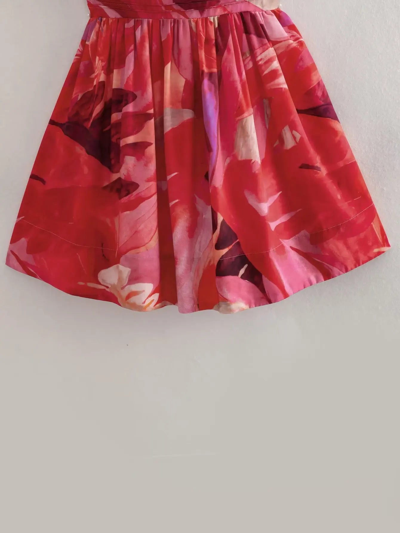2023 Holiday Tie-dye Flower Print Slash Collar Ruched Chest Mini Sling Dress Sexy Low Back Backless Robe BOHO Summer Vestido