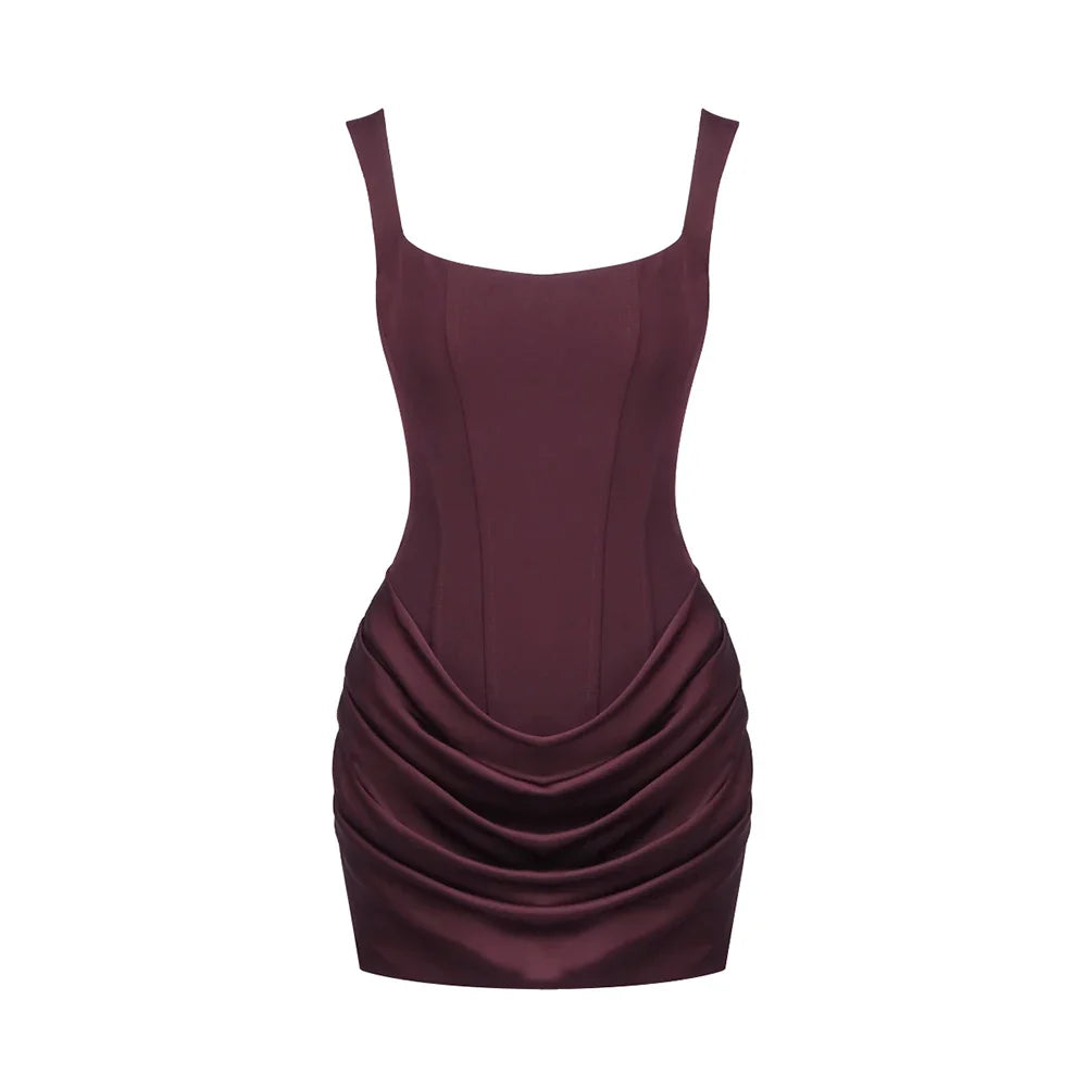 HADLEE CORSET RUCHED MINI DRESS