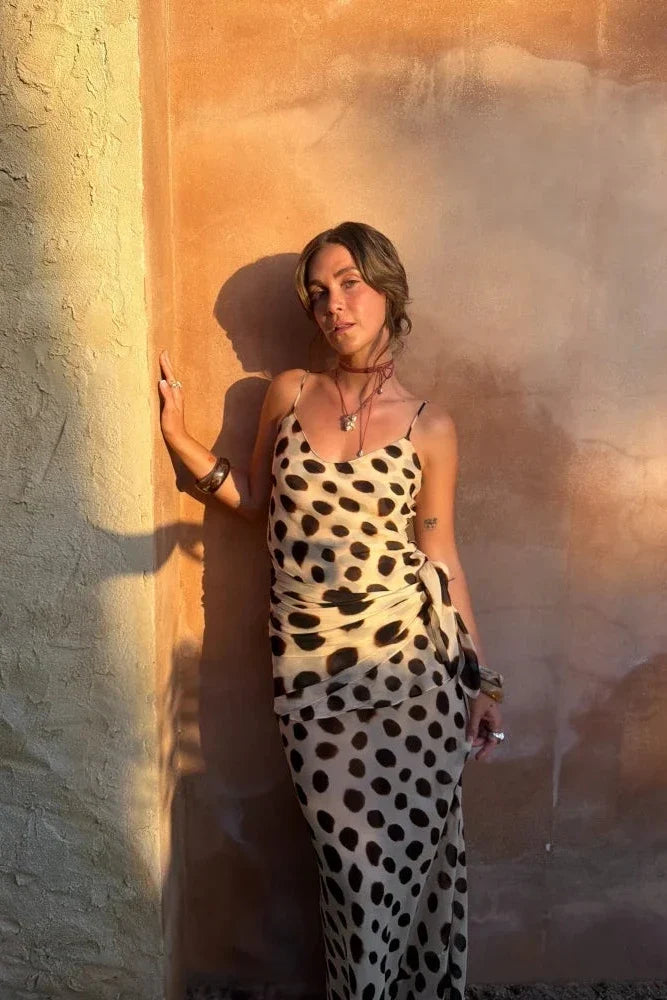 FARAH ANIMAL PRINT MAXI DRESS