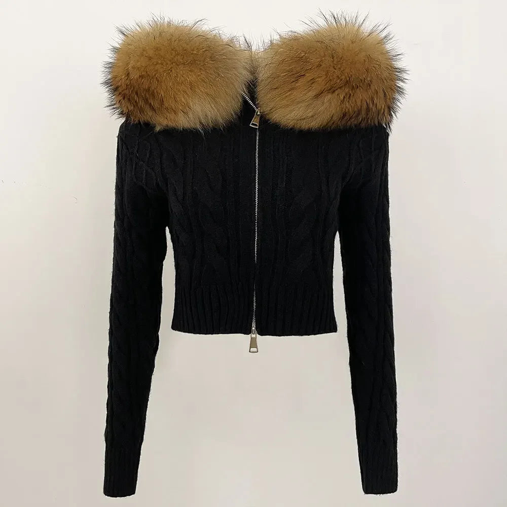VIOLET FUR CARDIGAN