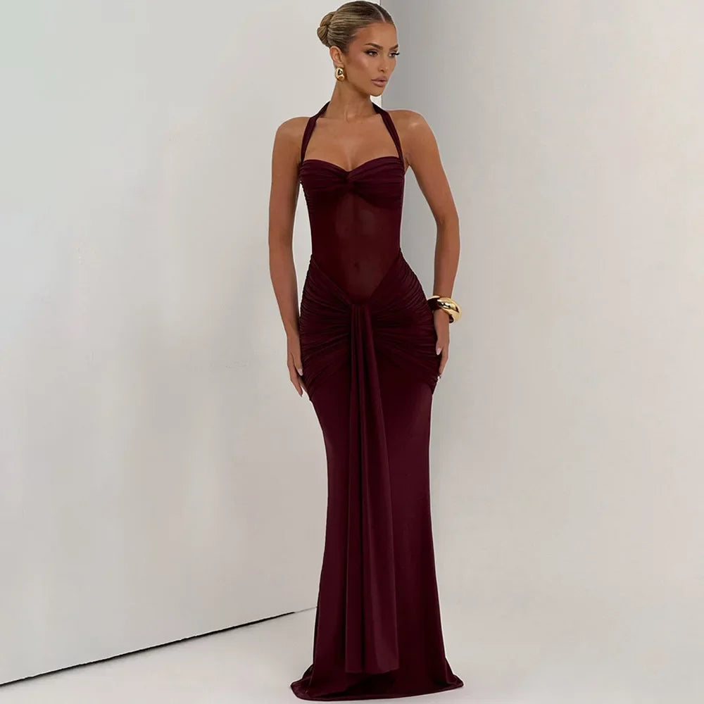RUCHED MAXI DRESS
