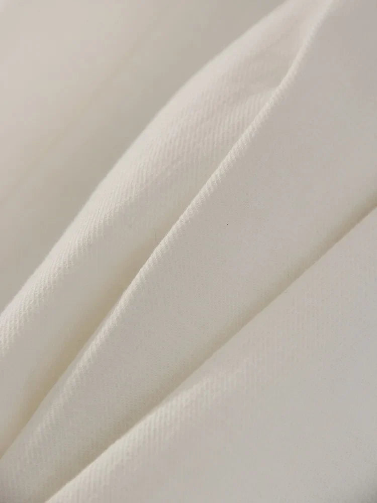 White Cotton Linen Pants Women Wide Leg Formal Trousers Summer Straight Leg Suit Pants High Waist Ladies Formal Pants Loose