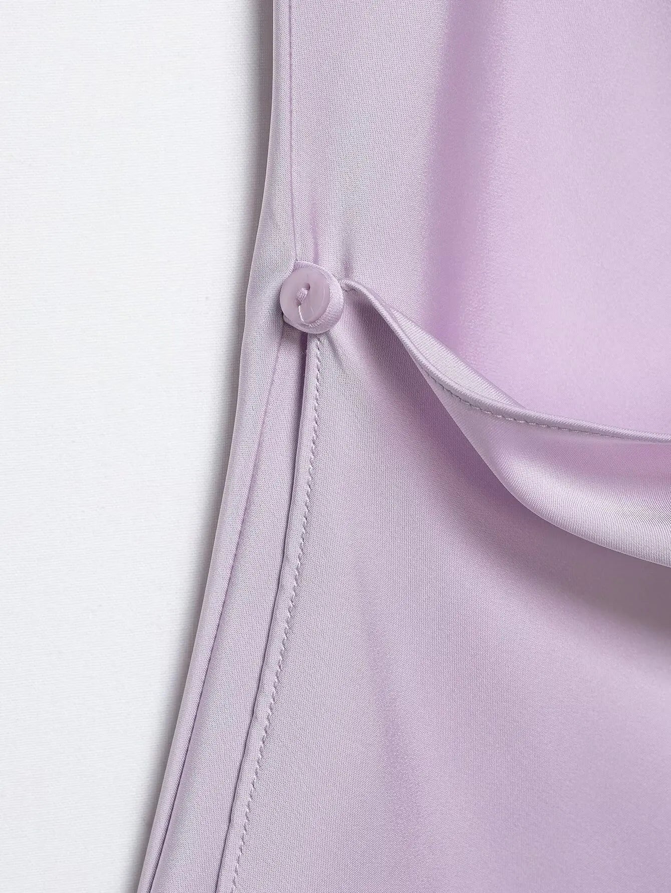 4 colors Sexy Ruched Cross Front Satin Halter Tank Top Women One Button Side Asymmetric Camisole Camis Crop Tee Brown Lavender