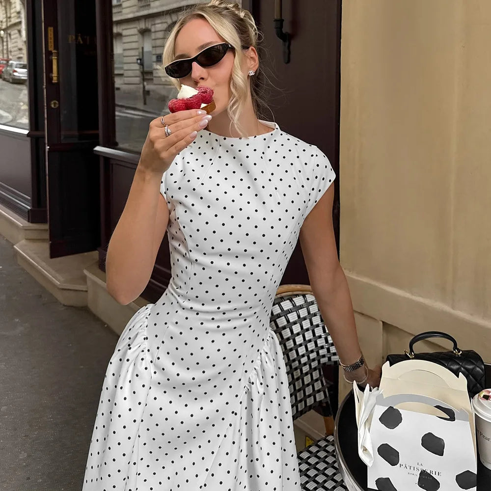 RAIA POLKA DOT MAXI DRESS