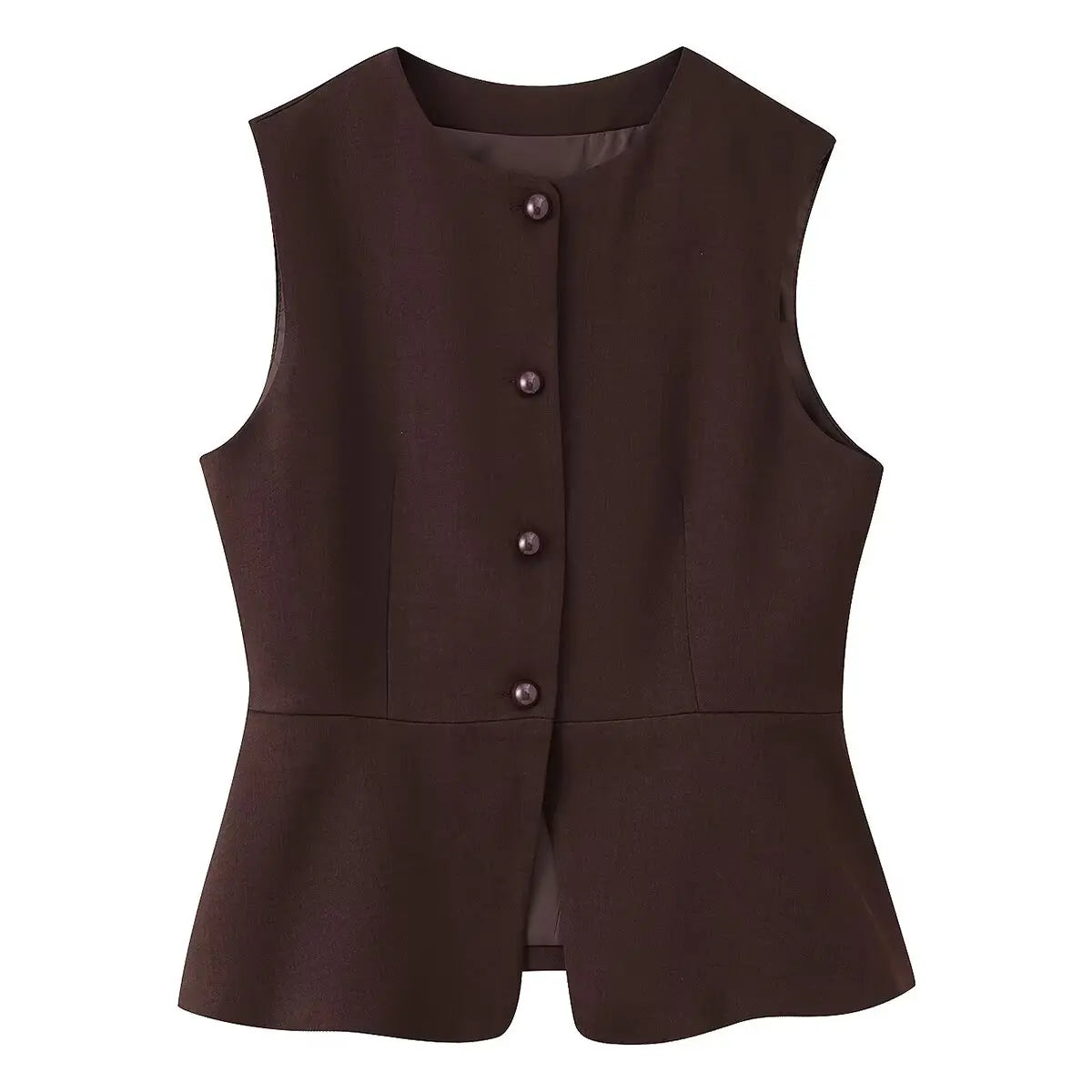 YENKYE 2025 White Sleeveless Vest For Women Front Button O Neck Office Elegant Waistcoat Fashion Lady Tops New