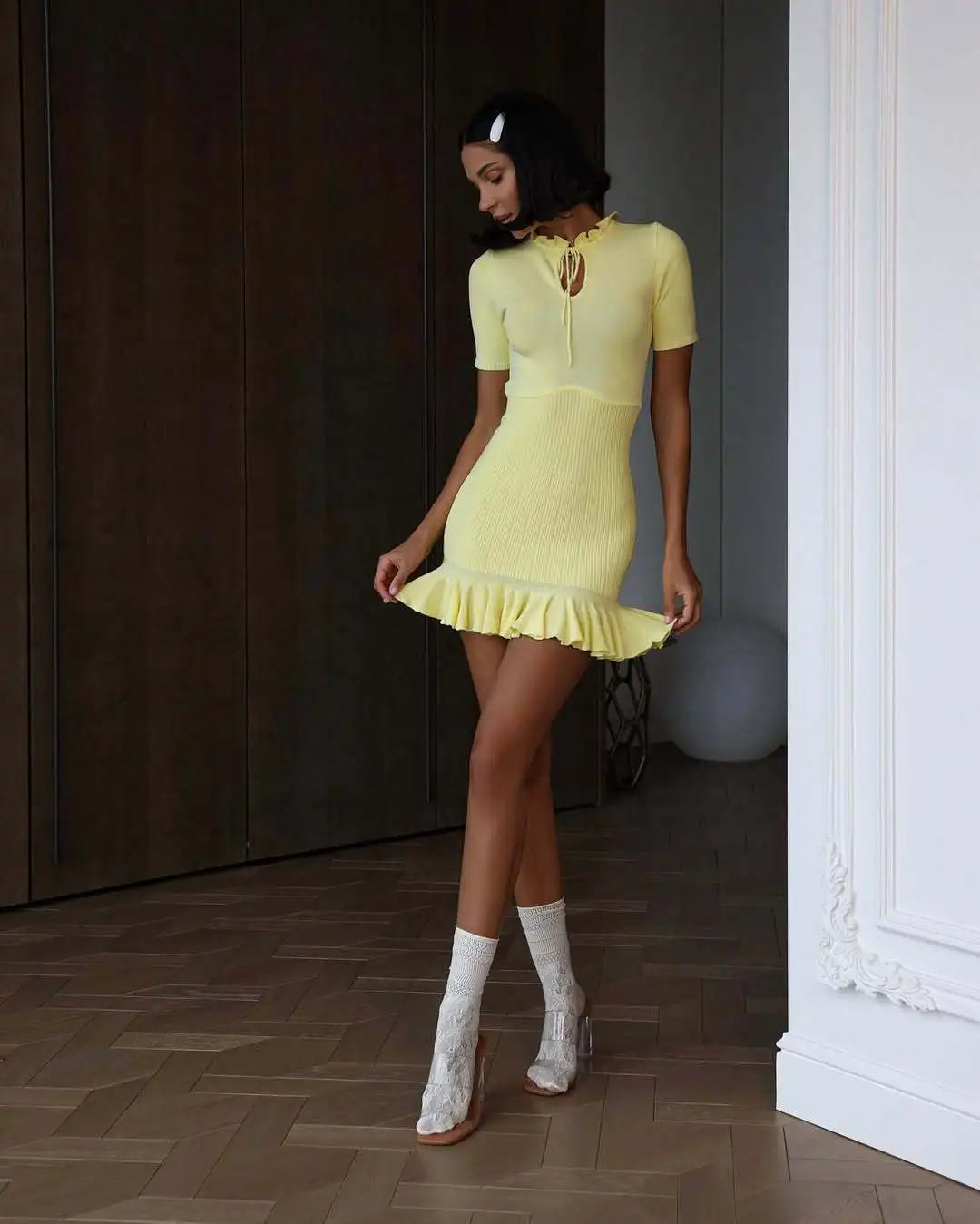 KAIA KNIT MINI DRESS