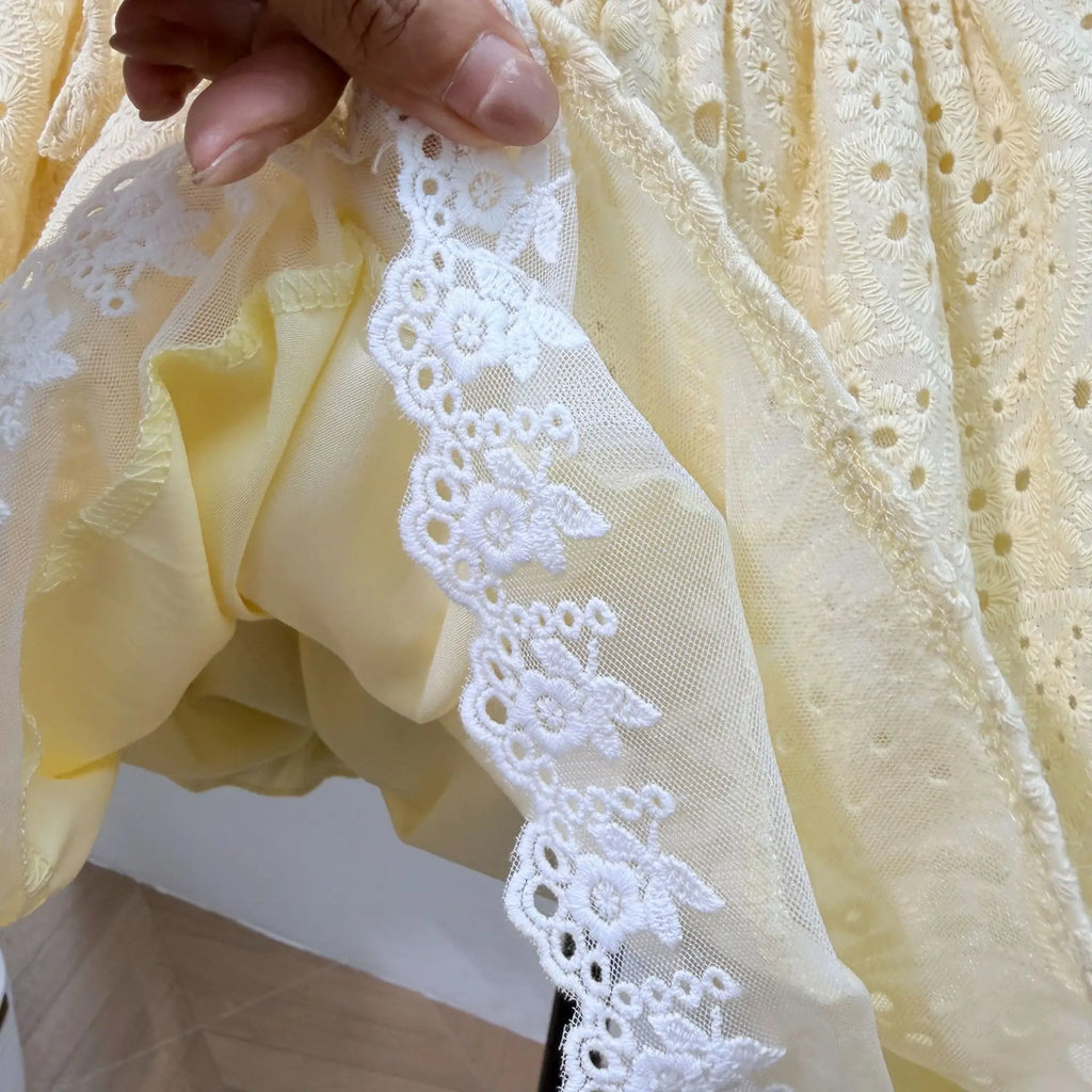 New Dresses For Women Eyelet Embroidery Corset Dress Ruffle Off Shoulder Tie Waist Summer Party Gowns Outfit With Shorts Vestido
