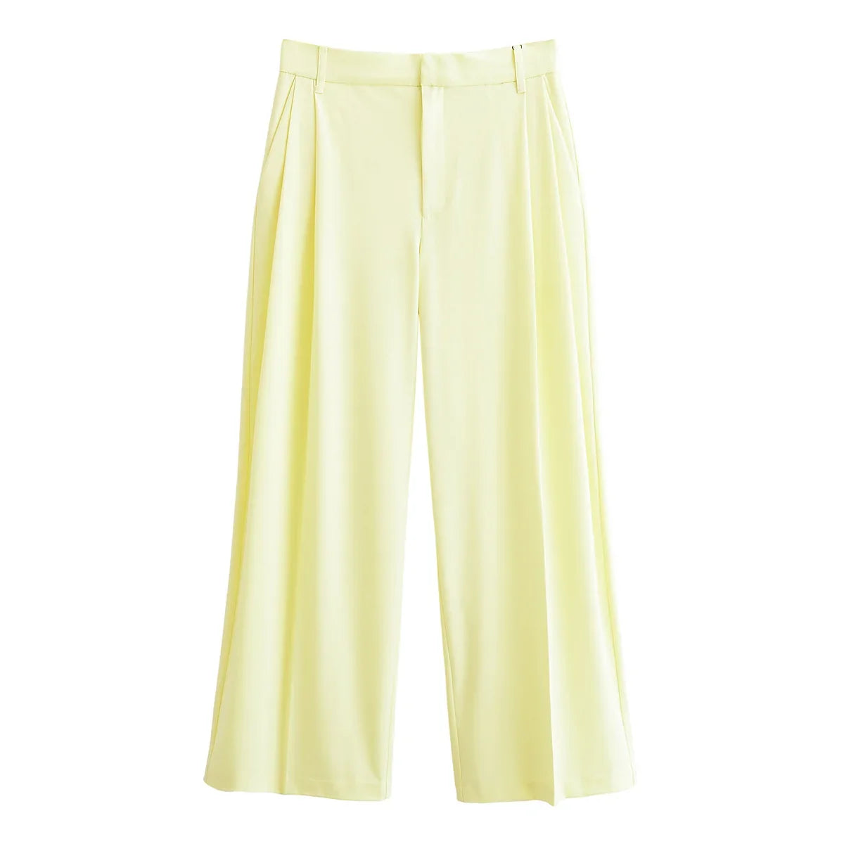 YENKYE Women Fashion Office Wear Pleated Wide Leg Pants Vintage High Waist Elegant Suit Trousers Spring Summer 2025 pantalones