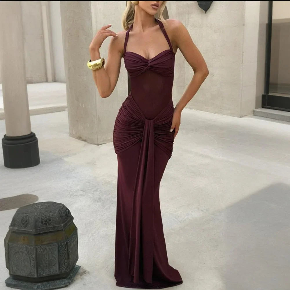 RUCHED MAXI DRESS