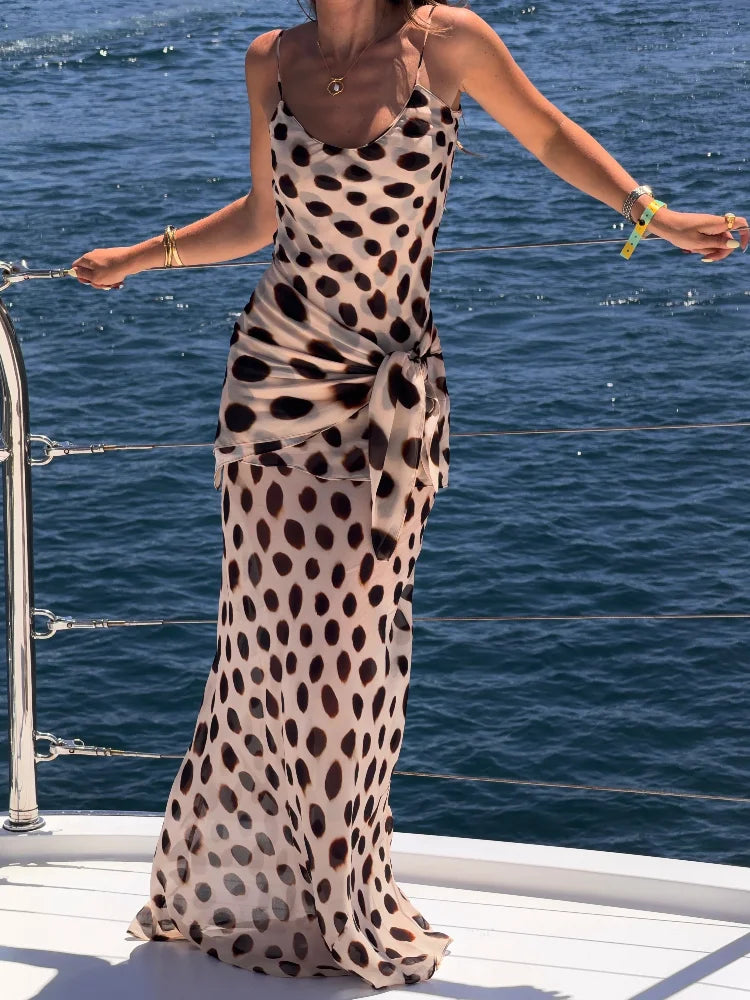 FARAH ANIMAL PRINT MAXI DRESS