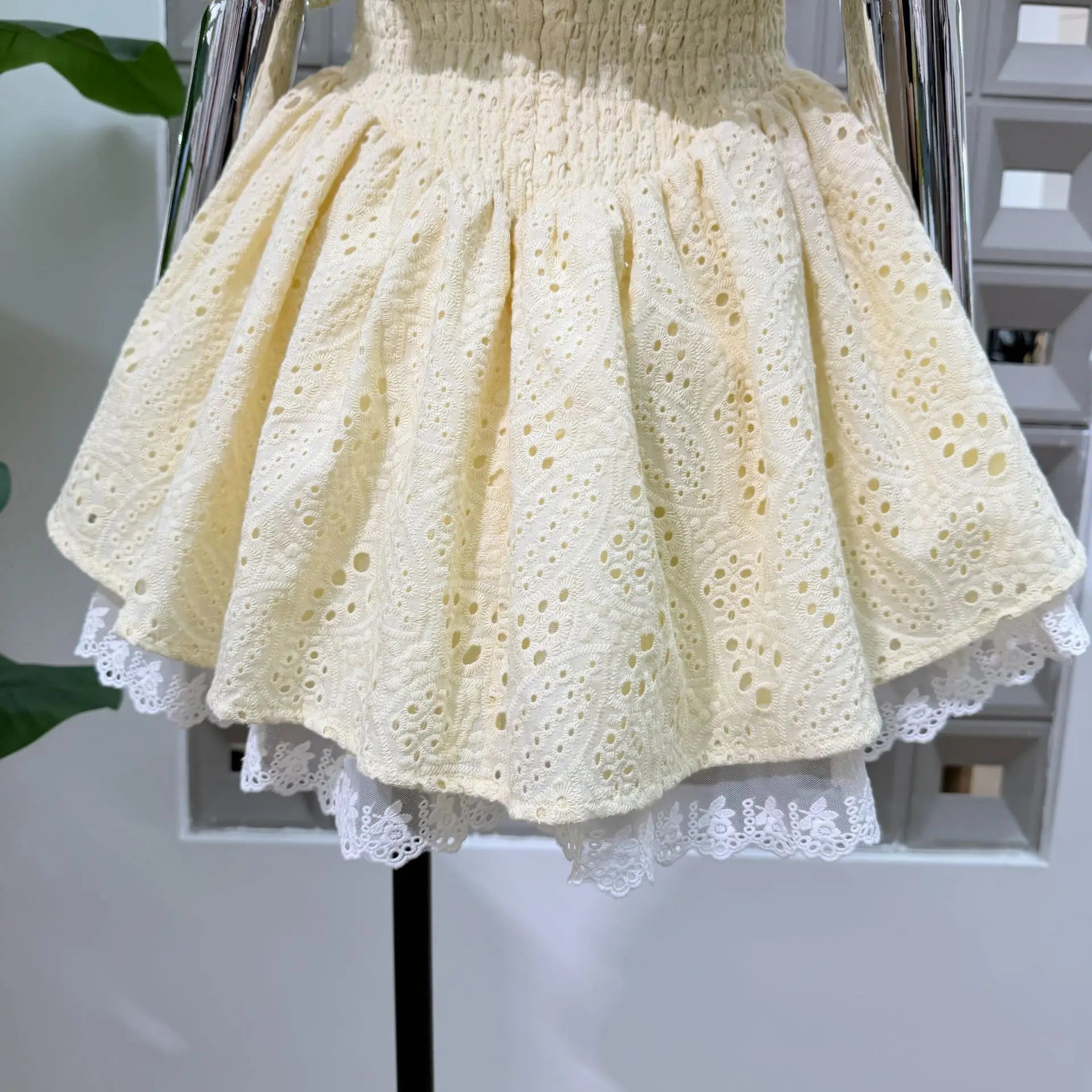 New Dresses For Women Eyelet Embroidery Corset Dress Ruffle Off Shoulder Tie Waist Summer Party Gowns Outfit With Shorts Vestido