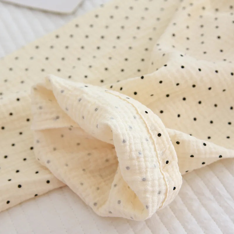 100% Cotton Gauze Women Pajamas Polka Dot Print Sleepwear 2025 Spring Female 2 Piece Set Nightwear Lady Pyjamas Loungewear