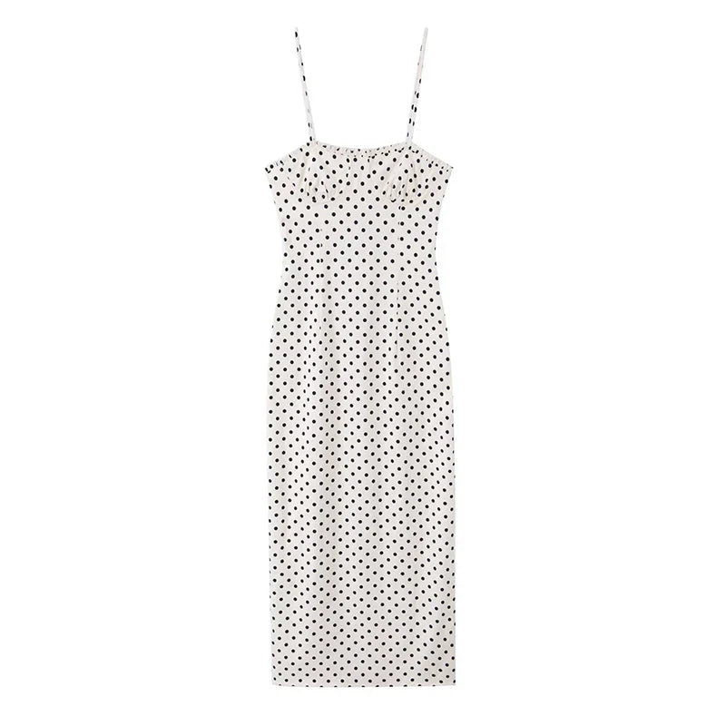 VOILA POLKA DOT MIDI DRESS