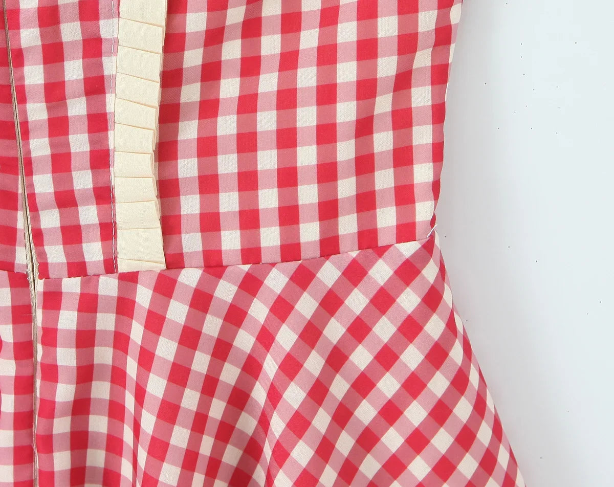 MADDIE PLAID MINI DRESS