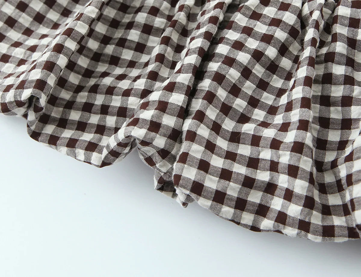 SARA PLAID BLOUSE