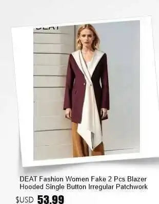 DEAT Fashion Women's Blazer New Fashion Notched Lace Patchwork Long Sleeve Contrast Suit Jackets Female Spring 2025 17A1298