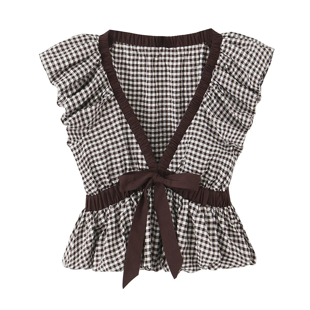 SARA PLAID BLOUSE