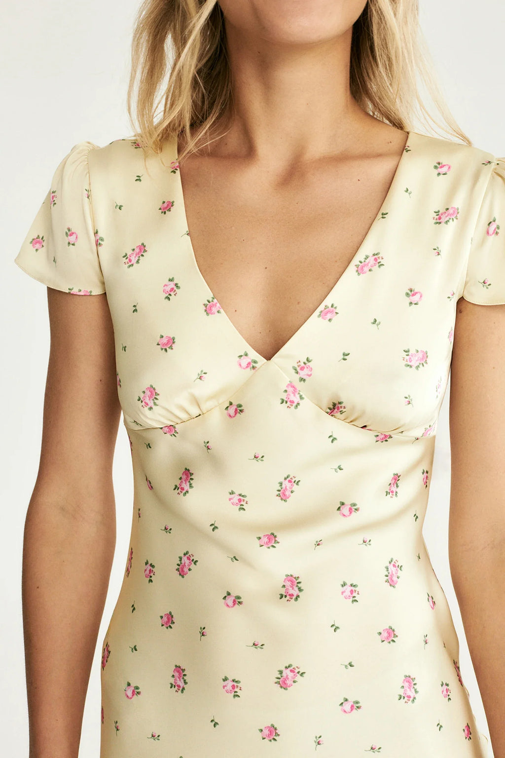 Tuularose Floral Print Long Dress Women's Sexy V Neck Short Sleeve High Waist Dress Female Fashion Casual Vacation Slim Dresses