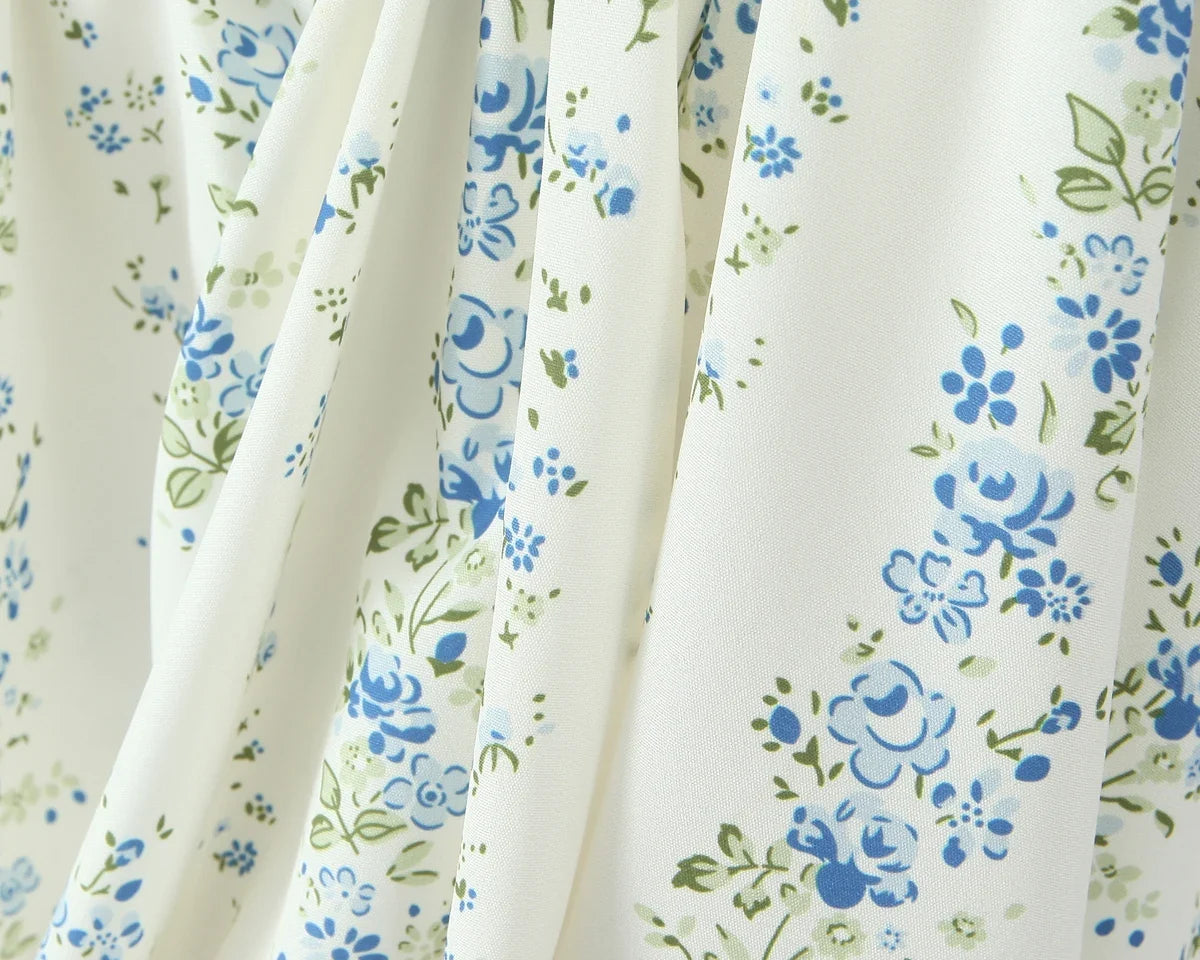 2025 Sexy Floral Print Spliced Lace Collar Corset style Lacing up Sling Dress Women Wood ears Low Waist Swing Mini Dresses Robe