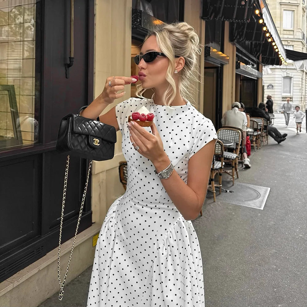 RAIA POLKA DOT MAXI DRESS