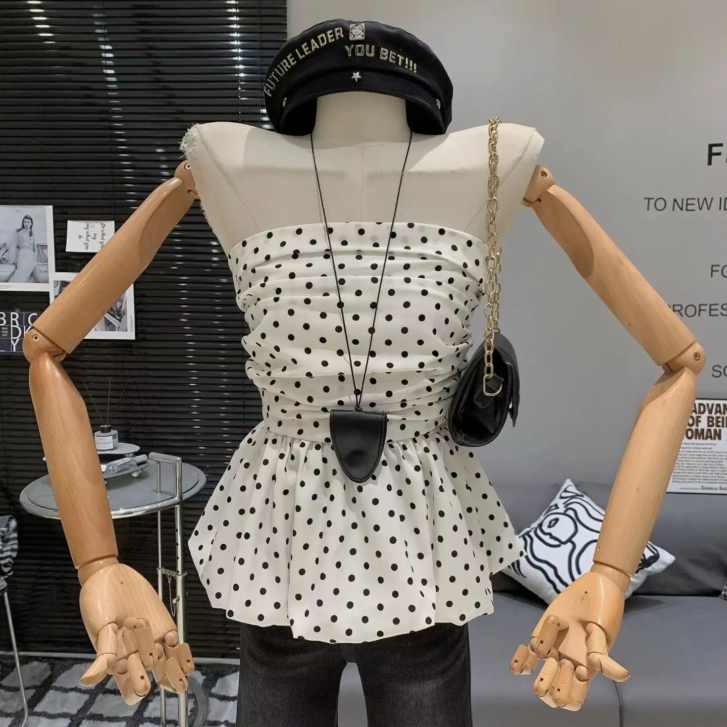 Ruffle Peplum Tube Cami Top: Waist-Cinching Sleeveless Crop Top Korean Style Chic Summer 2025 Bandeau For Petite Girl