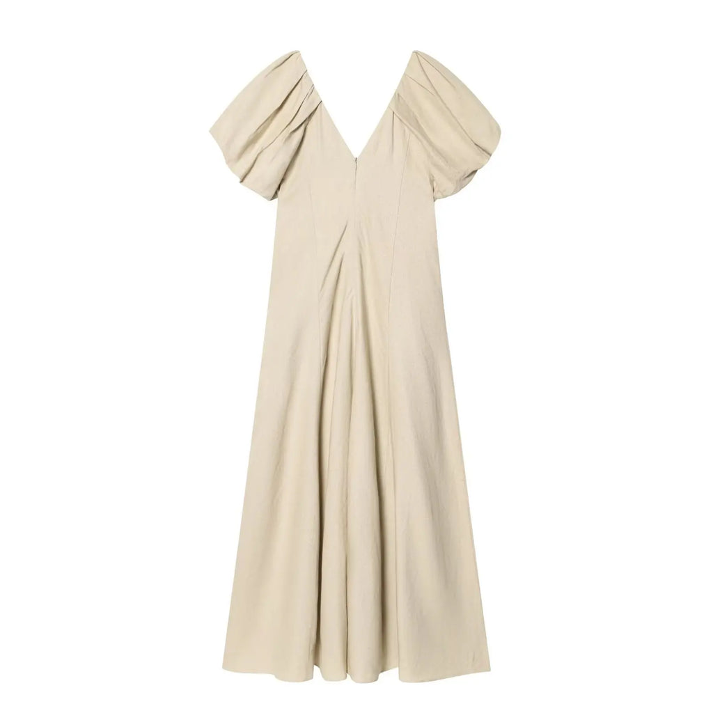 MIRELA PUFF SLEEVE MIDI DRESS