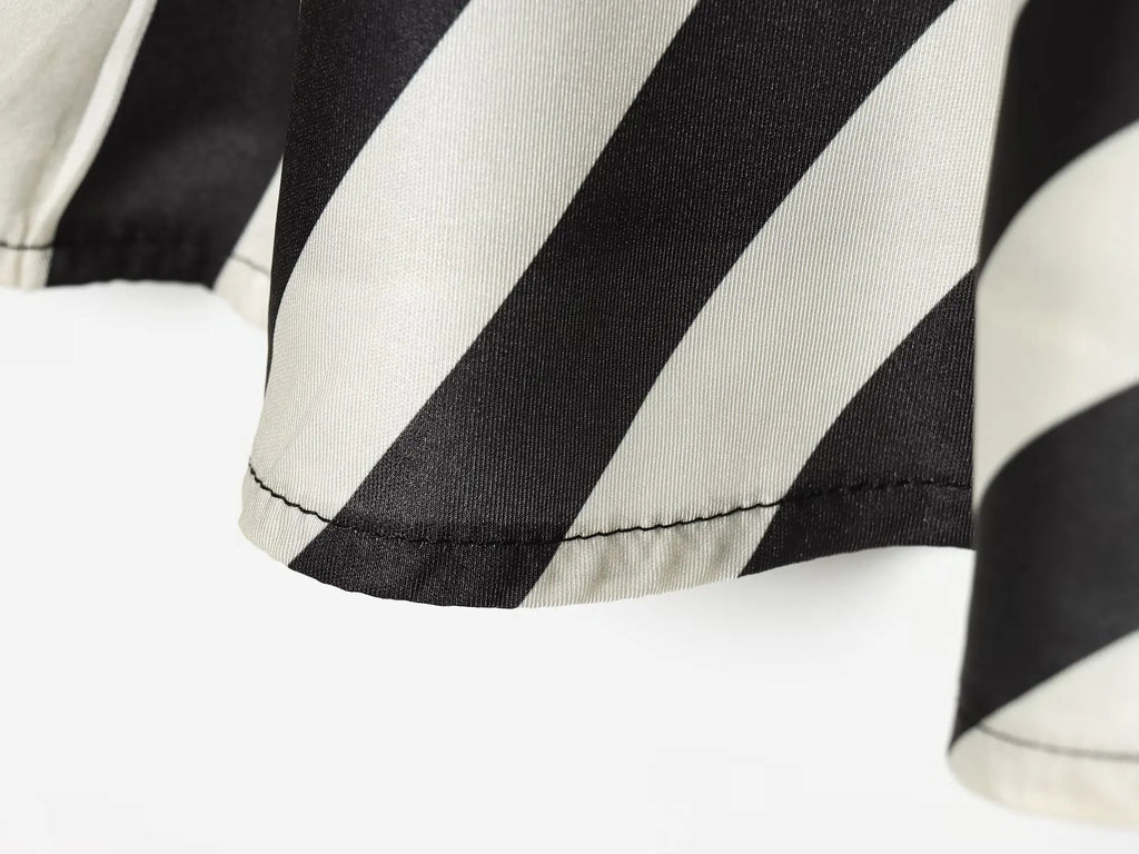 VENI STRIPED ONE SHOULDER BLOUSE