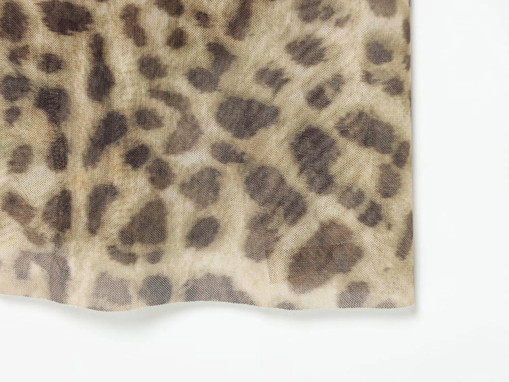 VANA LEOPARD MESH DRESS