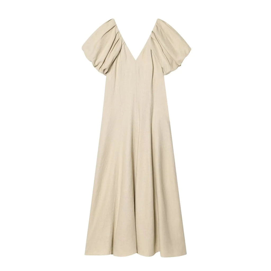 MIRELA PUFF SLEEVE MIDI DRESS