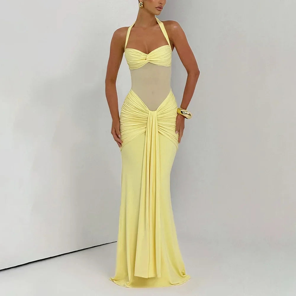 RUCHED MAXI DRESS