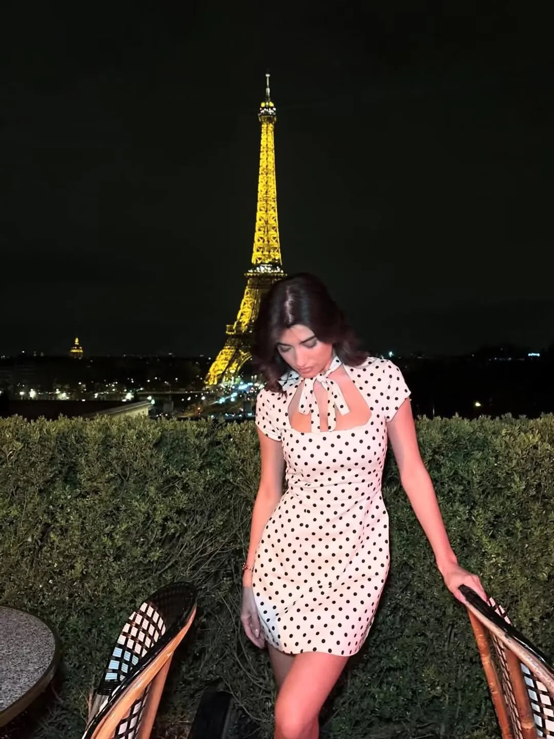 VANIA POLKA DOT TIE MINI DRESS