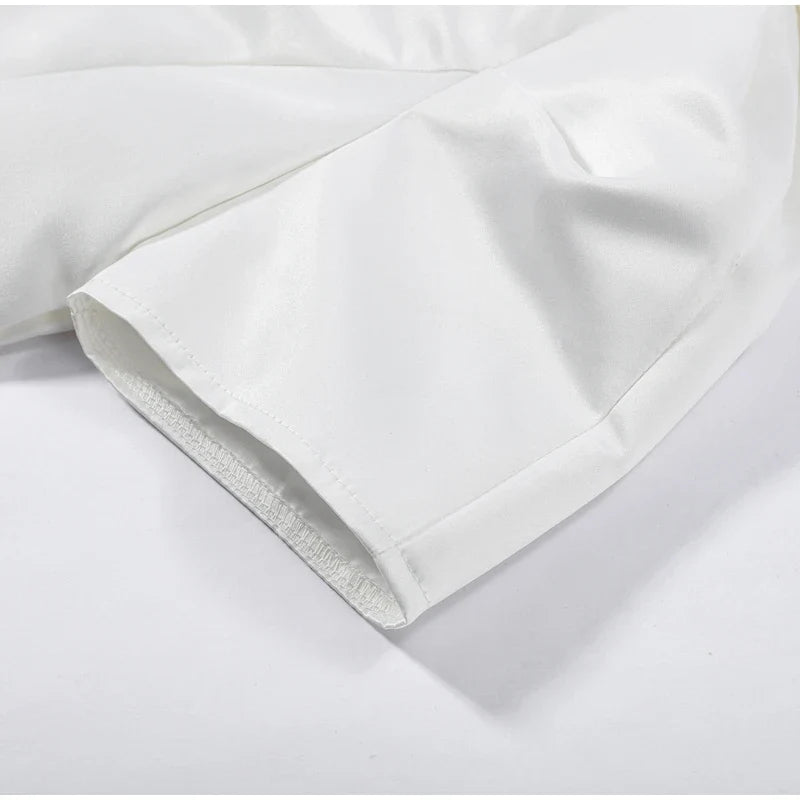 Fashion Street Ruffle Women's Blouse Solid Single Breasted Full Sleeve Pleated Cropped Shirt Lady New Casual Spring Clothing