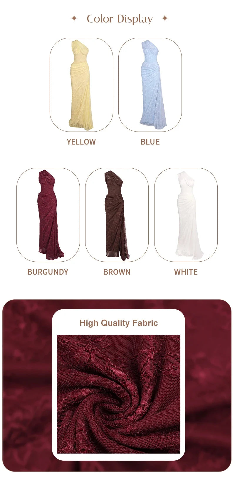 VC 2026 Yellow One Shoulder Corset Lace Maxi Dress For Women Side Ruched High Slit Wedding Guest Bridesmaid Formal Dress