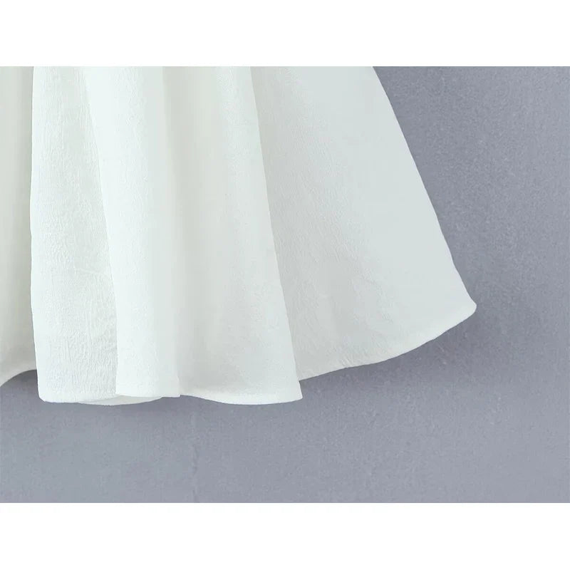 YENKYE French Style White Mini Dress For Sweet Sexy Girls Backless Halter Summer Party Vestidos 2026